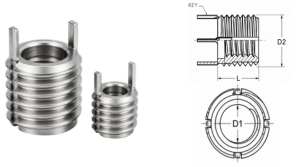 Key locking thread insert stainless steel